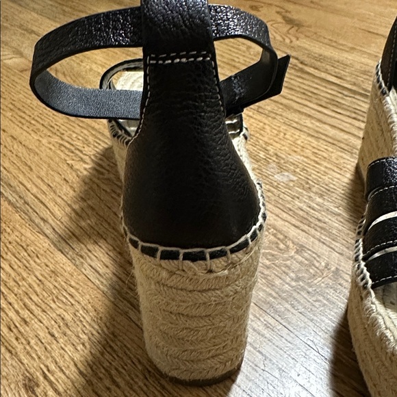 Tory Burch Women's INES Cage Wedge Espadrilles size 8M sandals platform black - Picture 5 of 11